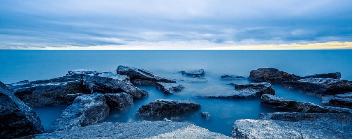 Rocks and ocean at Mississauga, Canada